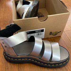 NWT Dr.Martens Clarissa II Metallic Leather Sandals